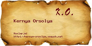Kernya Orsolya névjegykártya